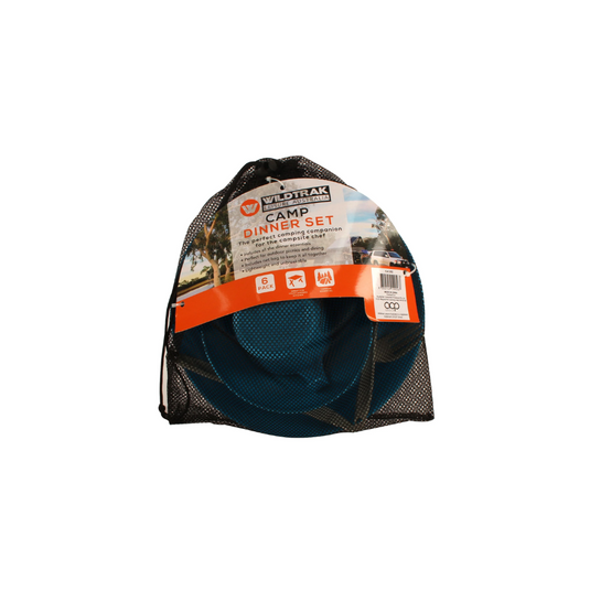 WILDTRAK CAMP DINNER SET 6 PIECE WITH NET BAG 