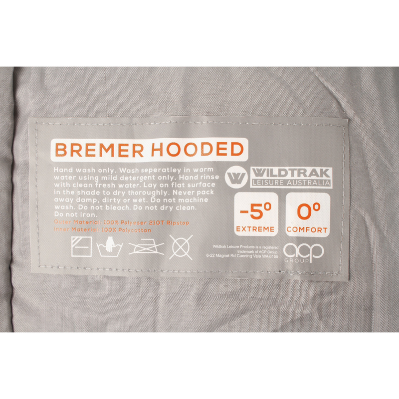 Load image into Gallery viewer, WILDTRAK BREMER JUNIOR HOODED SLEEPING BAG 170 x 65CM 0 TO -5C
