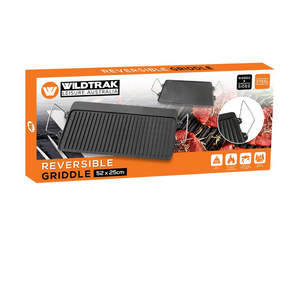 WILDTRAK REVERSIBLE GRIDDLE CAST IRON FOR 3 BURNER STOVE