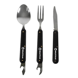 WILDTRAK 3 PACK FOLDABLE CUTLERY SET WITH BAG 