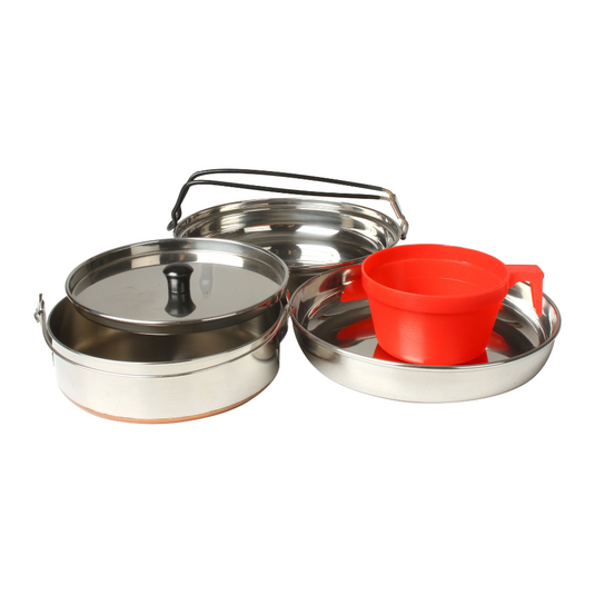 WILDTRAK STAINLESS STEEL 1 PERSON MESS KIT