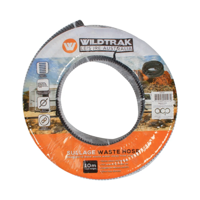 Load image into Gallery viewer, WILDTRAK BLACK WASTE WATER HOSE 32MM x 10M
