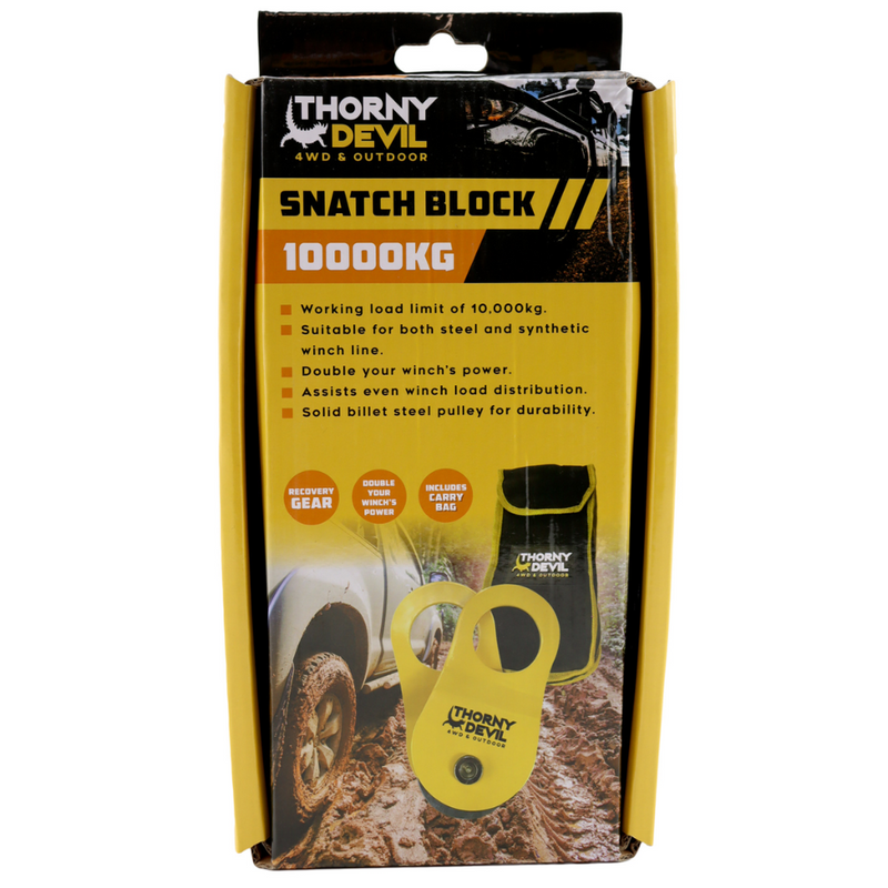 Load image into Gallery viewer, THORNY DEVIL SNATCH BLOCK WITH STORAGE BAG 10000KG 
