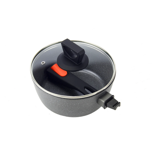 WILDTRAK COMPACT SAUCEPAN 18CM NON STICK WITH DETACHABLE HANDLE