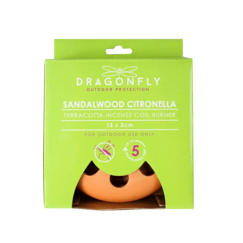 Load image into Gallery viewer, DRAGONFLY TERRACOTTA INCENSE COIL BURNER W 4 PCE COILS
