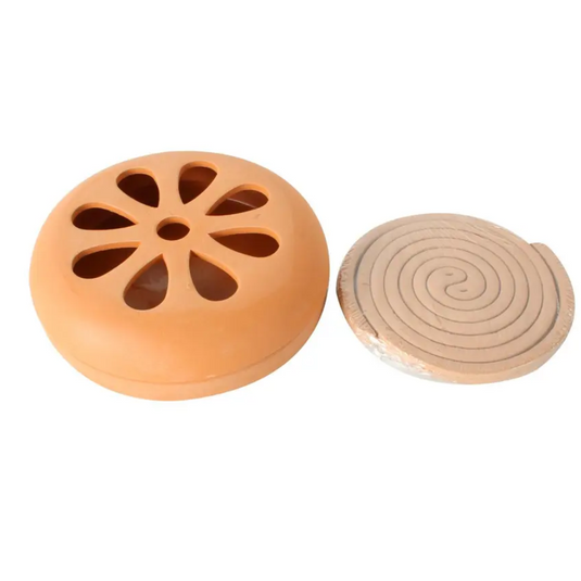 DRAGONFLY TERRACOTTA INCENSE COIL BURNER W 4 PCE COILS
