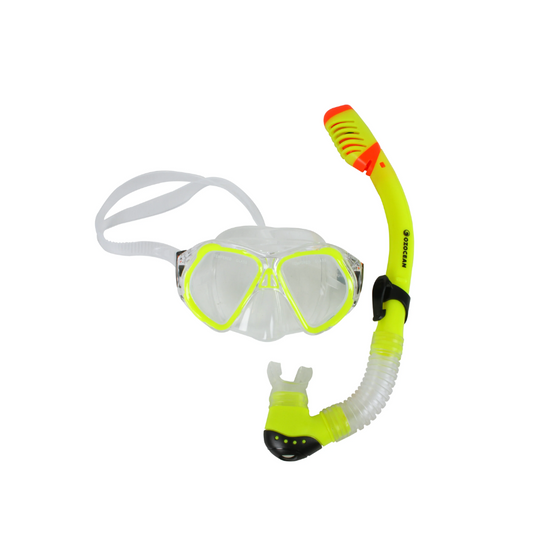WILDTRAK MASK SNORKEL SET NINGALOO KIDS YELLOW 