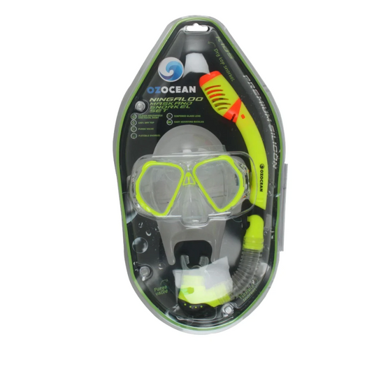 WILDTRAK MASK SNORKEL SET NINGALOO KIDS YELLOW 