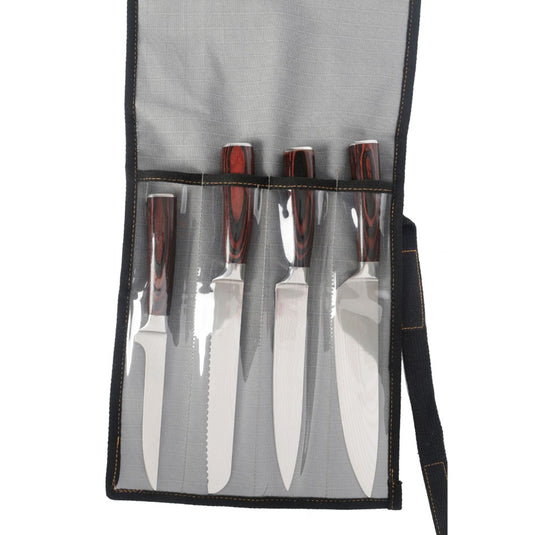 WILDTRAK EXPLORER 400GSM RIPSTOP CANVAS 4PC KNIFE WRAP