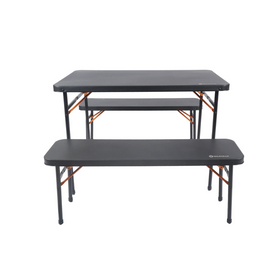 WILDTRAK TABLE 3PCE BENCH SET 102CM BLACK