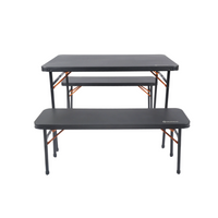 WILDTRAK TABLE 3PCE BENCH SET 102CM BLACK