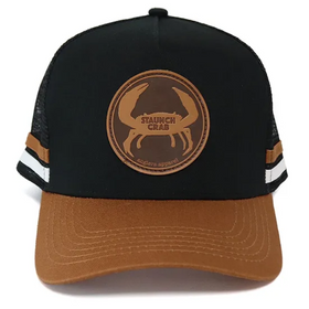 STAUNCH CRAB TRUCKER HAT COUNTRY LEATHER PATCH BLACK/BROWN
