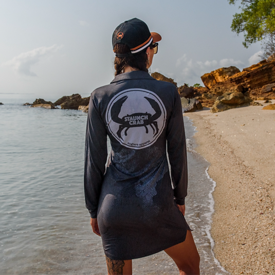 STAUNCH CRAB FISHING DRESS BLACK/GREY [SZ:SMALL]