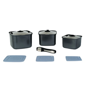 SMARTSPACE COOKWARE 3 PIECE SET SQUARE POTS