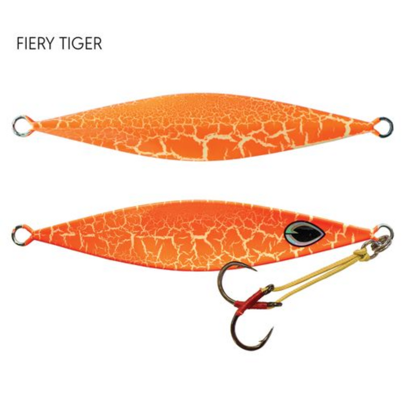 Load image into Gallery viewer, BLACK MAGIC FLIPPER JIG [SZ:80G CLR:FIERY TIGER]
