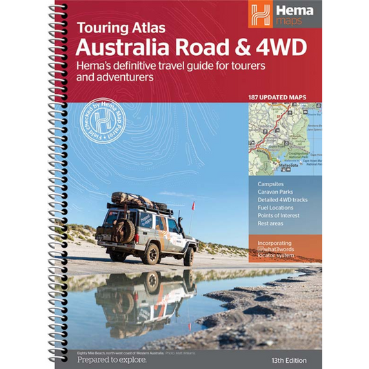 HEMA AUSTRALIA ROAD & 4WD TOURING ATLAS - 215 X 297MM (13 EDITION)
