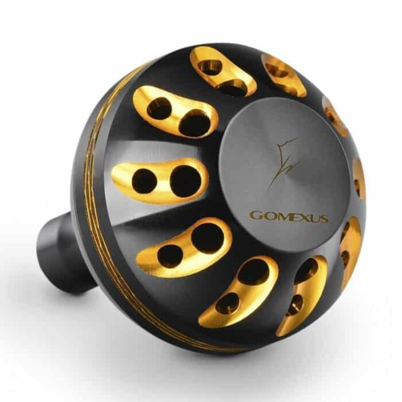 Load image into Gallery viewer, GOMEXUS ALUMINIUM POWER KNOB [SZ:41MM CLR:BLACK &amp; GOLD]
