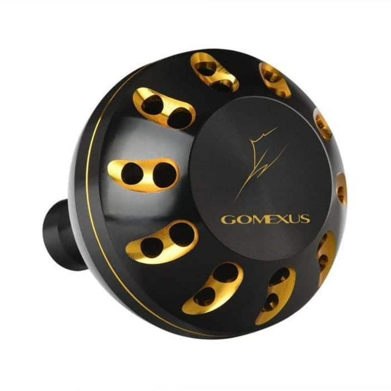 Load image into Gallery viewer, GOMEXUS ALUMINIUM POWER KNOB [SZ:47MM SHIMANO CLR:BLACK &amp; GOLD]
