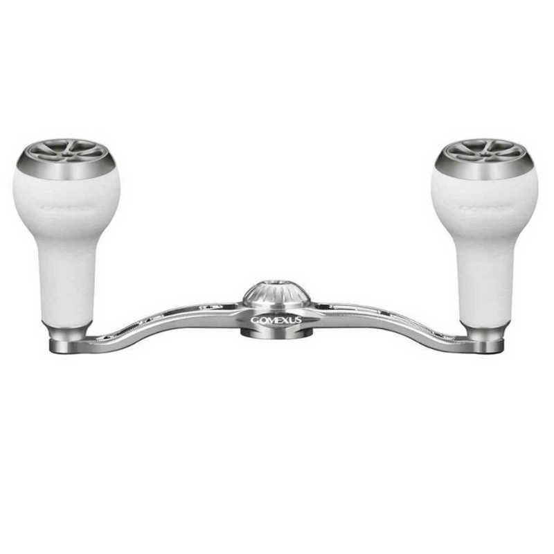 Load image into Gallery viewer, GOMEXUS 100MM ALUMINIUM BAITCAST HANDLE TPE 27MM [SZ:8X5 SILVER CLR:WHITE]
