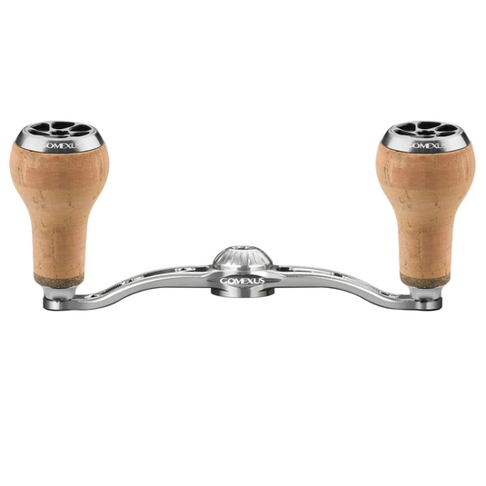 GOMEXUS 100MM ALUMINIUM BAITCAST HANDLE CORK 27MM [SZ:7X4  CLR:SILVER]