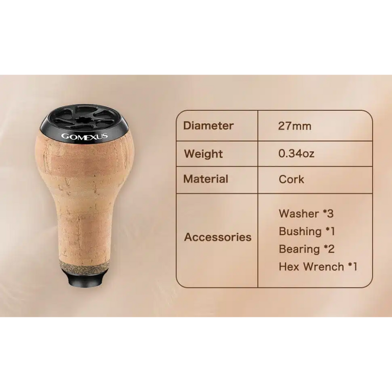 Load image into Gallery viewer, GOMEXUS 27MM CORK REEL POWER KNOB [CLR:BLACK]
