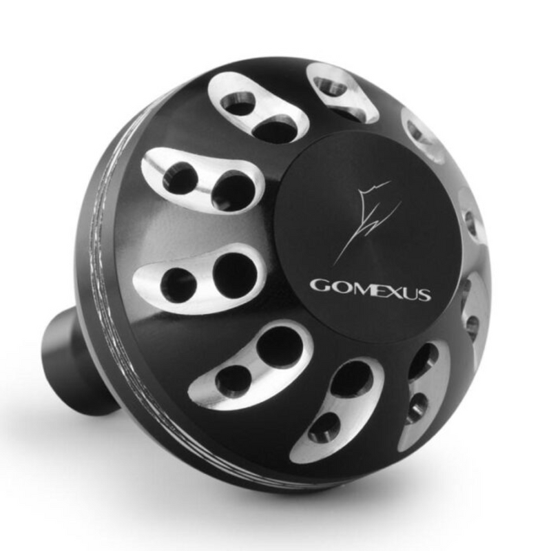Load image into Gallery viewer, GOMEXUS ALUMINIUM POWER KNOB [SZ:45MM DAIWA CLR:BLACK &amp; SILVER]
