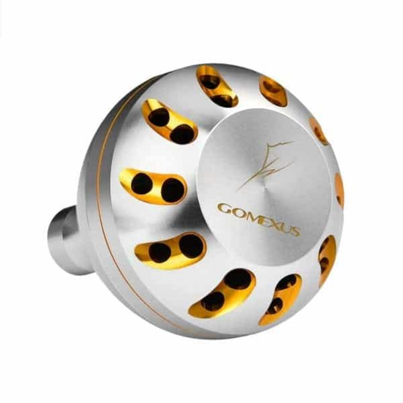 Load image into Gallery viewer, GOMEXUS ALUMINIUM POWER KNOB [SZ:45MM DAIWA CLR:SILVER &amp; GOLD]
