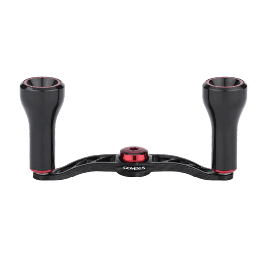 GOMEXUS 100MM ALUMINIUM BAITCAST HANDLE EXQUISITELY ENGRAVED CNC KNOB 24MM [SZ:7X4  CLR:BLACK & RED]