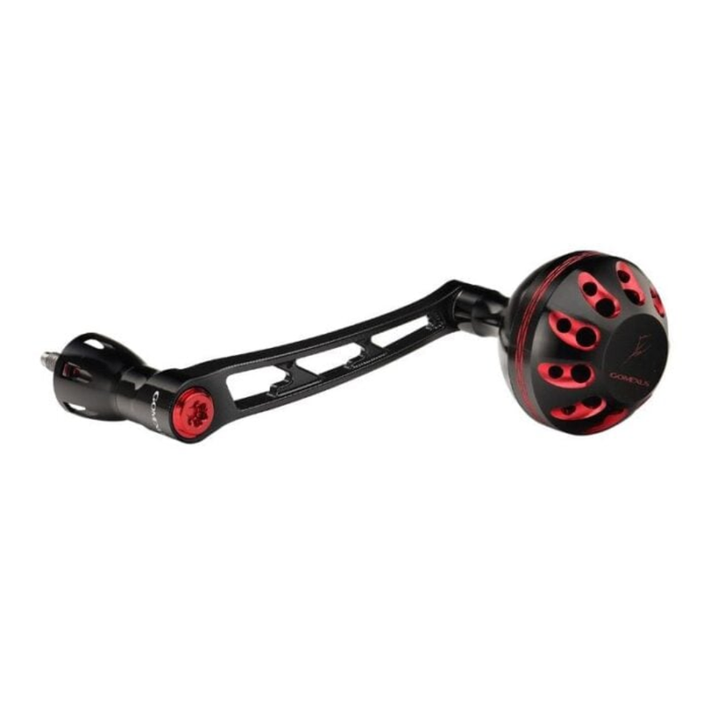 Load image into Gallery viewer, GOMEXUS 70MM ALUMINIUM POWER HANDLE 38MM KNOB SHIMANO [CLR:BLACK &amp; RED]
