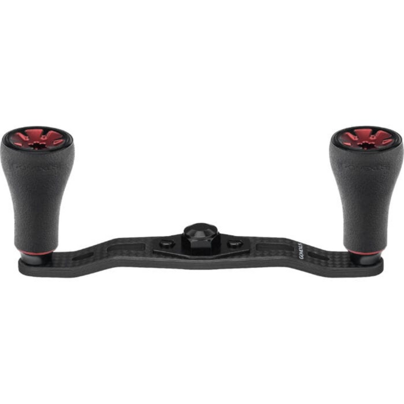 Load image into Gallery viewer, GOMEXUS 95MM CARBON FIBRE BAITCAST HANDLE TPE KNOB [SZ:8X5 CLR:BLACK &amp; RED]
