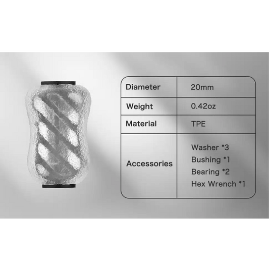 GOMEXUS 20MM TPE REEL POWER KNOB TRANSPARENT [CLR:BLACK]