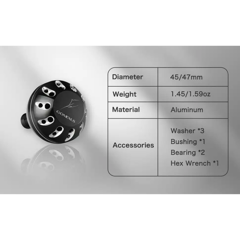 Load image into Gallery viewer, GOMEXUS ALUMINIUM POWER KNOB [SZ:45MM SHIMANO CLR:SILVER &amp; GOLD]
