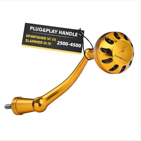 GOMEXUS 65MM ALUMINIUM POWER HANDLE 38MM KNOB PENN [CLR:GOLD & BLACK]