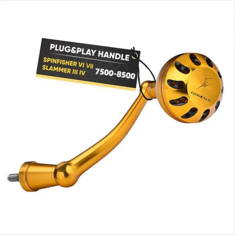 Load image into Gallery viewer, GOMEXUS 92MM ALUMINIUM POWER HANDLE 45MM KNOB PENN [CLR:GOLD &amp; BLACK]
