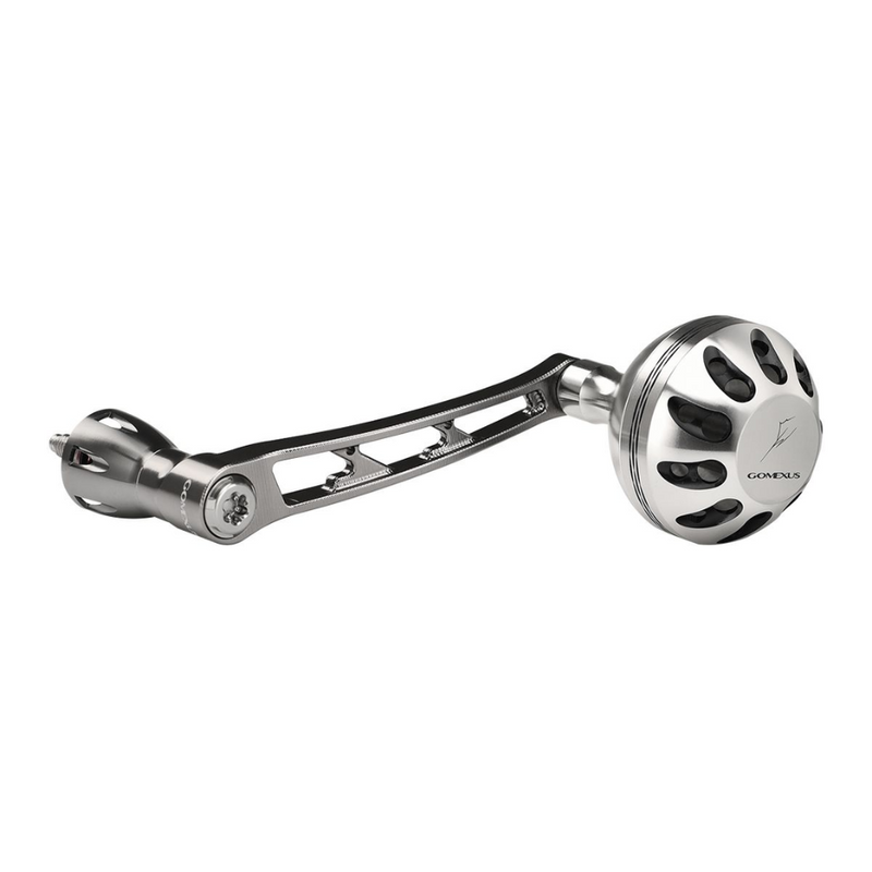 Load image into Gallery viewer, GOMEXUS 70MM ALUMINUM POWER HANDLE 38MM KNOB SHIMANO [CLR:SILVER &amp; BLACK]
