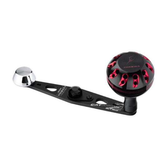 GOMEXUS 95MM HANDLE 38MM ALUMINIUM KNOB ABU 8X5 [CLR:BLACK & RED]