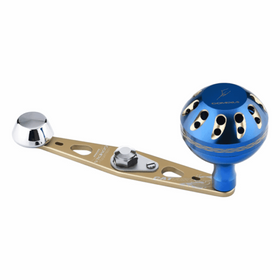 GOMEXUS 95MM HANDLE 38MM ALUMINIUM KNOB BLUE AND GOLD ABU 8X5 